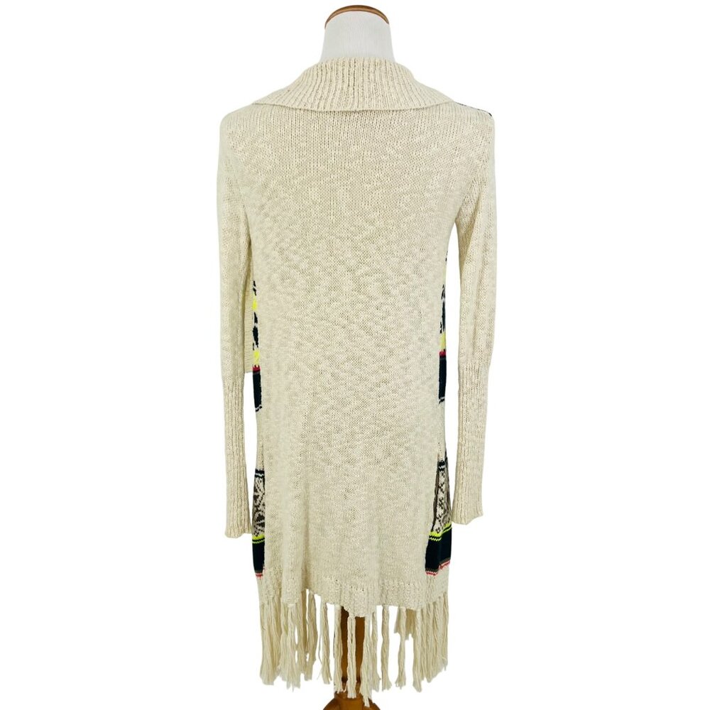 Vintage Princess Vera Wang Fringe Multicolor Knit Cardigan | Boho Cottagecore XS - Picture 10 of 15